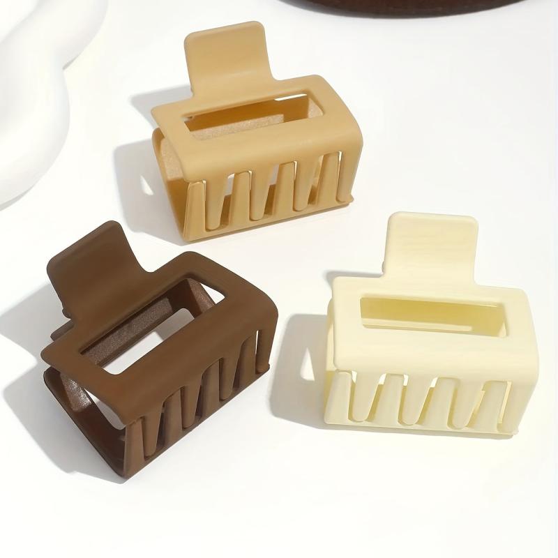 Small Hair Claw Hollow Rectangle Shape Nonslip Ponytail Holder for Women Girls