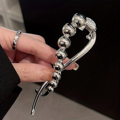2pcs Metallic Ball Decor Hair Clip For Women Girls Hair Clip