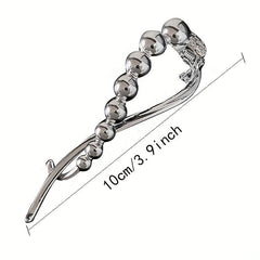 2pcs Metallic Ball Decor Hair Clip For Women Girls Hair Clip