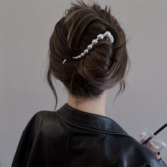 2pcs Metallic Ball Decor Hair Clip For Women Girls Hair Clip