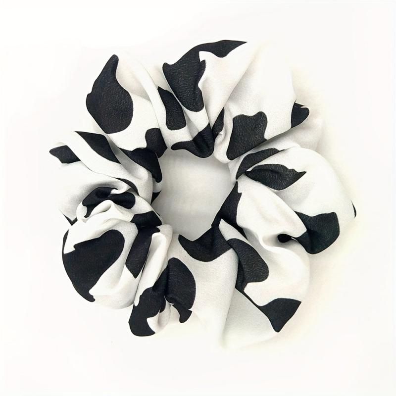 Cow Pattern Scrunchies Hair Tie Elastic Ponytail Holder