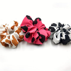 Cow Pattern Scrunchies Hair Tie Elastic Ponytail Holder