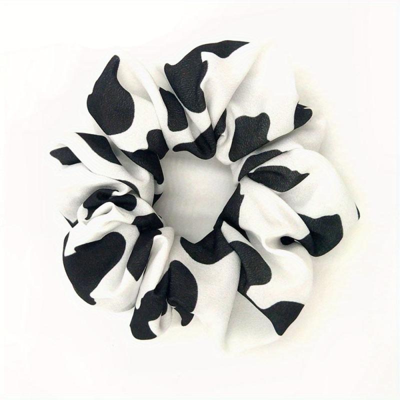 Cow Pattern Scrunchies Hair Tie Elastic Ponytail Holder