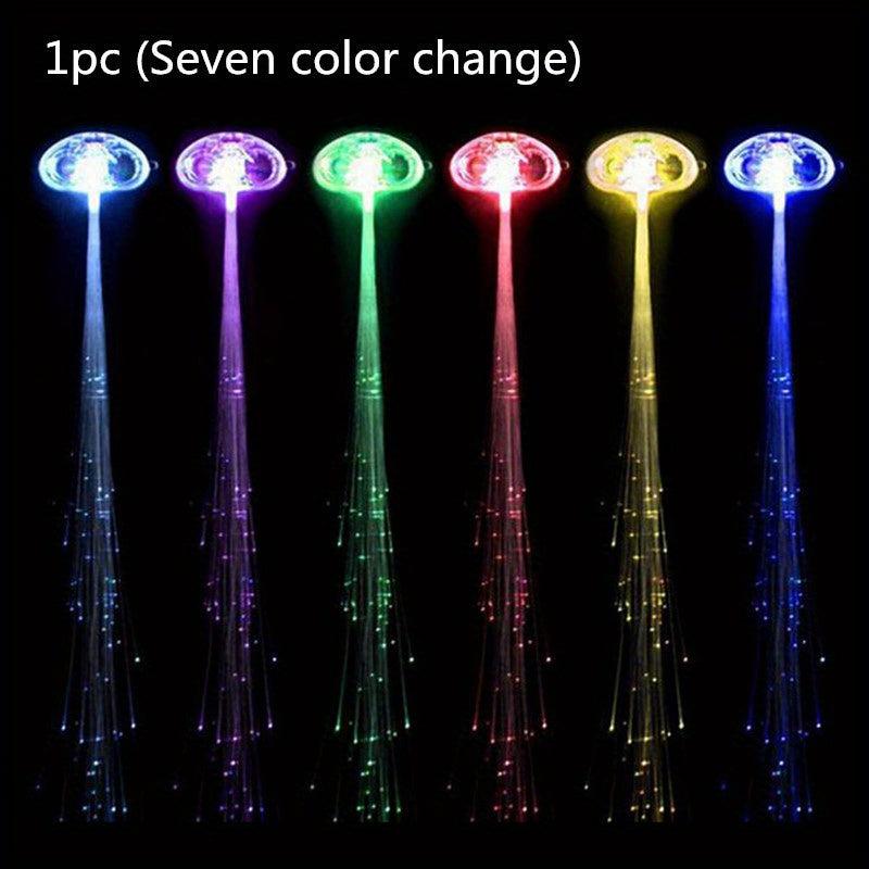 LED Glowing Flash Wigs Hair Braided Clip Colorful Luminous Tresses