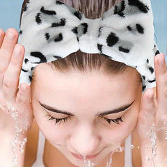 Leopard Print Hairband Polka Dot Face Wash Spa Beauty Hair Hoop