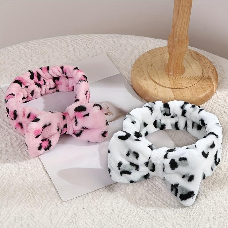 Leopard Print Hairband Polka Dot Face Wash Spa Beauty Hair Hoop