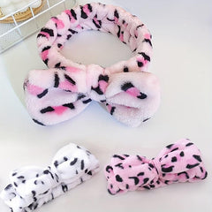 Leopard Print Hairband Polka Dot Face Wash Spa Beauty Hair Hoop