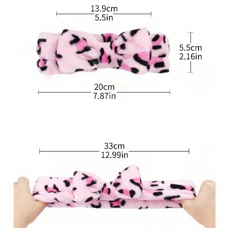Leopard Print Hairband Polka Dot Face Wash Spa Beauty Hair Hoop