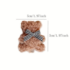 Plush Bear Decor Duck Billed Hair Clip for Baby Girls