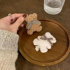 Plush Bear Decor Duck Billed Hair Clip for Baby Girls