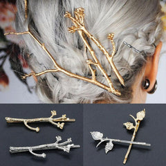Golden Hair Pin Metal Branches Hair Clip Wedding Hair Accessories