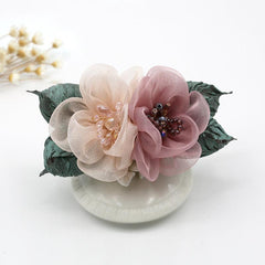 Vintage Fabric Flower Barrette Hair Clip for Women