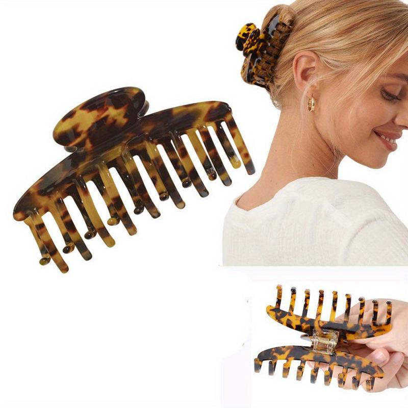 2pcs Graphic Print Hair Claw Minimalist Banana Clip Vintage Headwear