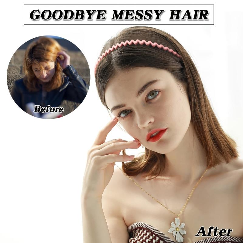 6pcs Solid Teeth Headband Wavy Nonslip Hair Band Sweet Headdress