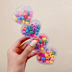 Hair Tie Clip Set Candy Rubber Band Small Claw Clip Thick Hair Rope Elastic Pony