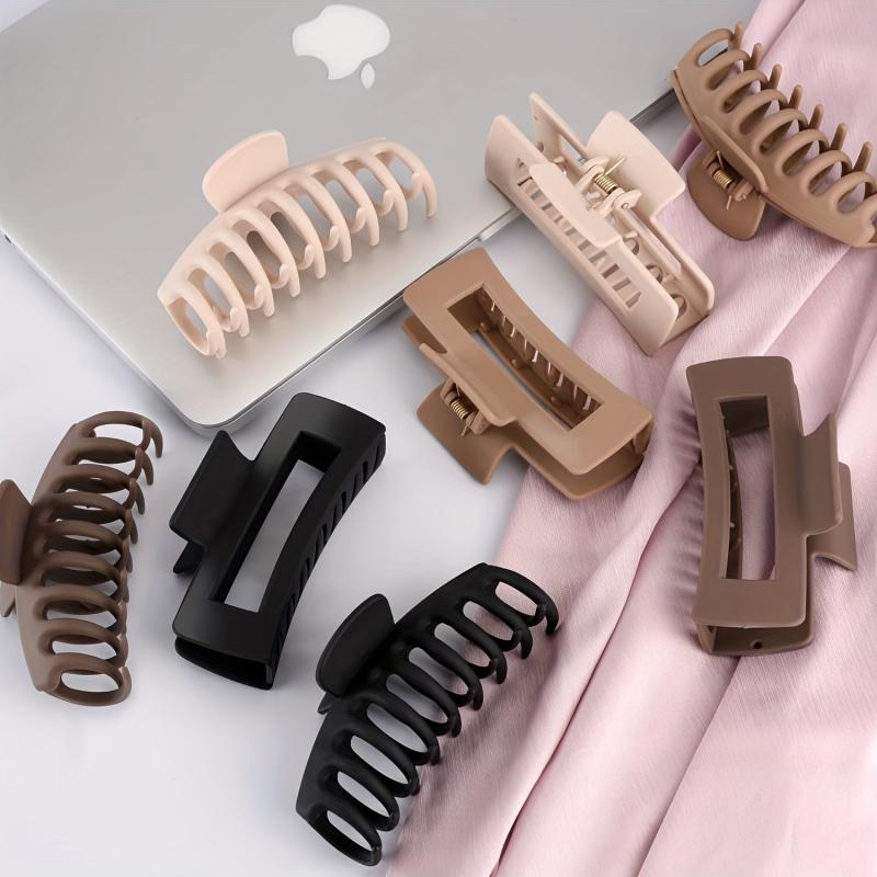 8pcs Matte Solid Hair Claw Style Shark Claw Ponytail Holder Hair Accessories