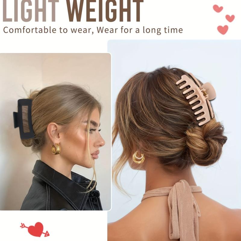 8pcs Matte Solid Hair Claw Style Shark Claw Ponytail Holder Hair Accessories