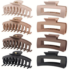 8pcs Matte Solid Hair Claw Style Shark Claw Ponytail Holder Hair Accessories
