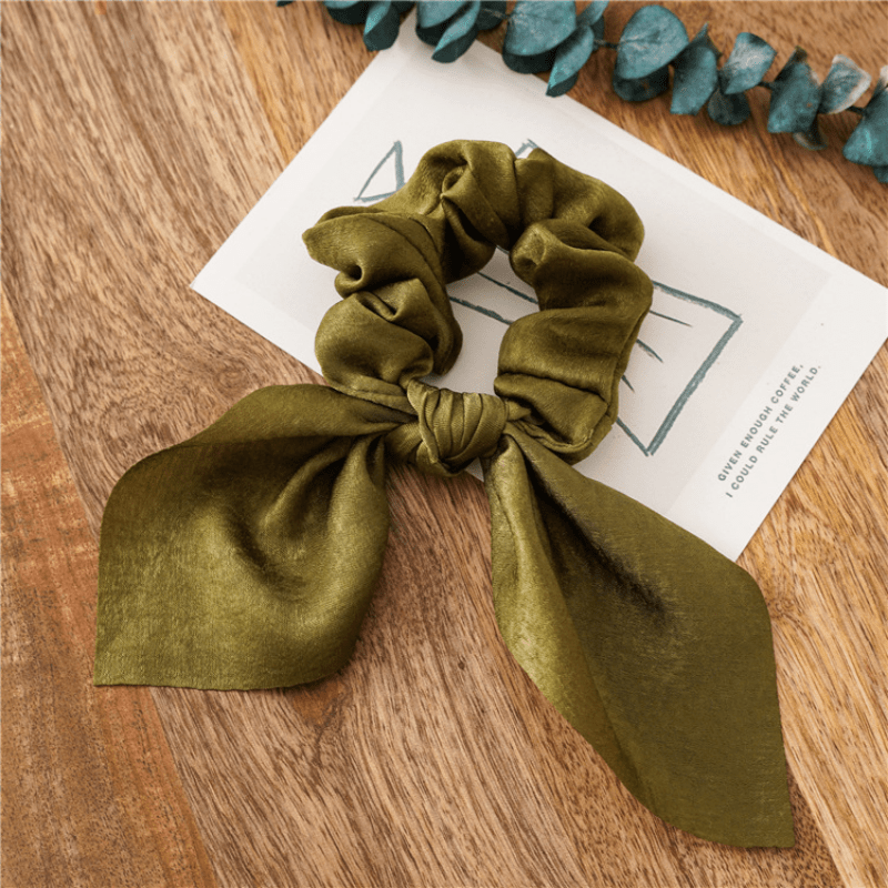 Silk Bow Scarf Scrunchies Hair Ties Ponytail Holder