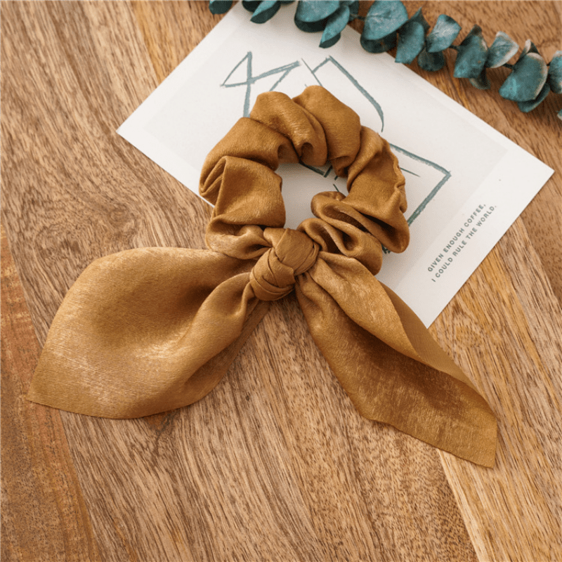 Silk Bow Scarf Scrunchies Hair Ties Ponytail Holder