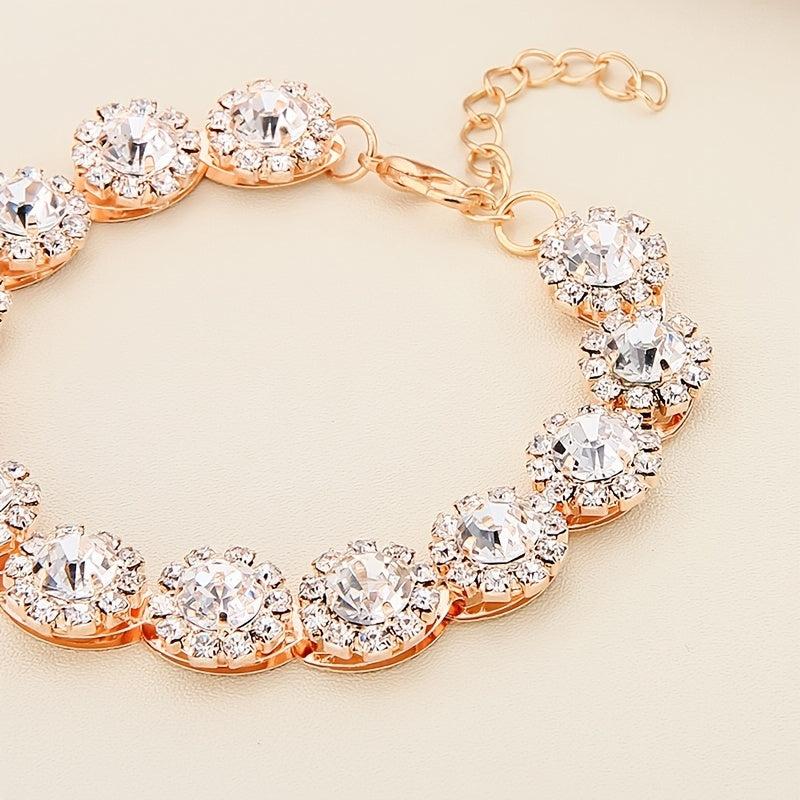 Crystal Jewelry Set Hair Comb Necklace Earrings