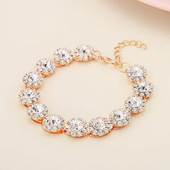 Crystal Jewelry Set Hair Comb Necklace Earrings