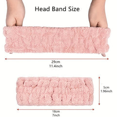 Soft Hairband Headband & Wristband Set for Makeup and Washing