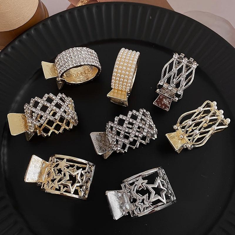 Rhinestone Hair Claws Ponytail Clip Hairpin Claw Clip Hair Ring