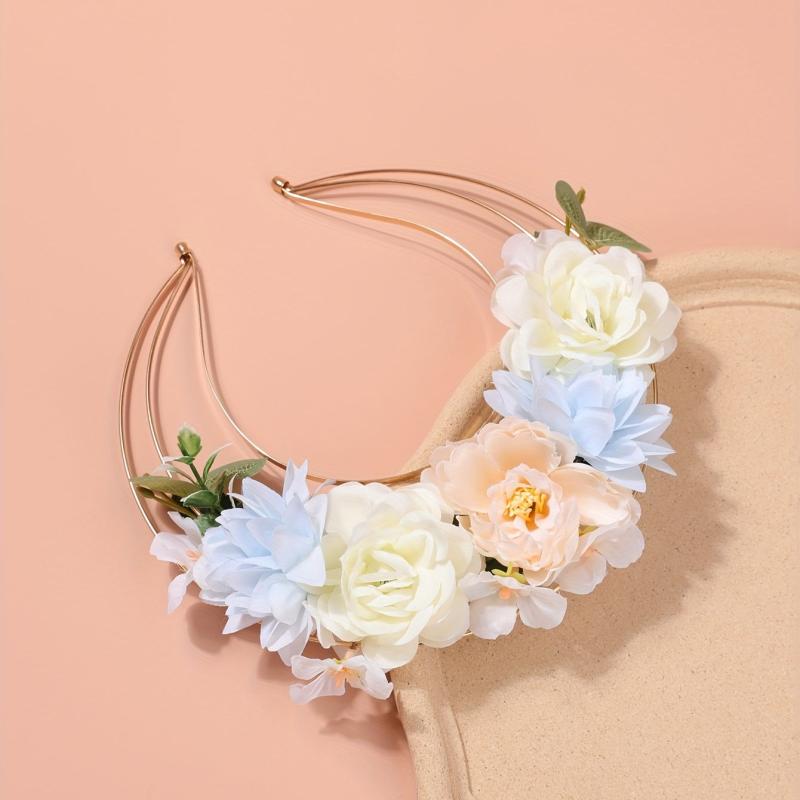 Simulation Flower Leaf Headband for Women Girls Kids Wedding Beach Travel