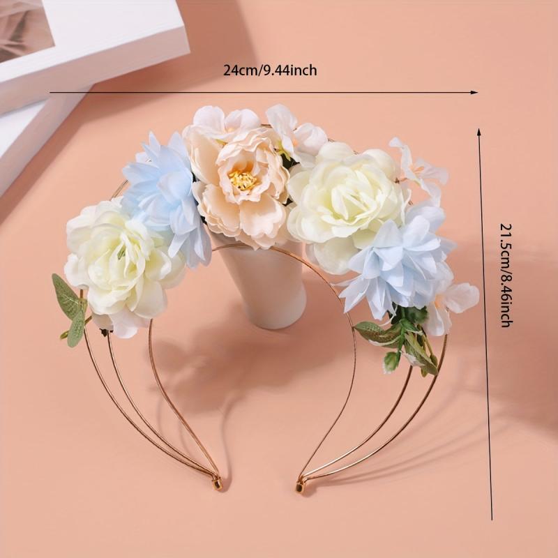 Simulation Flower Leaf Headband for Women Girls Kids Wedding Beach Travel
