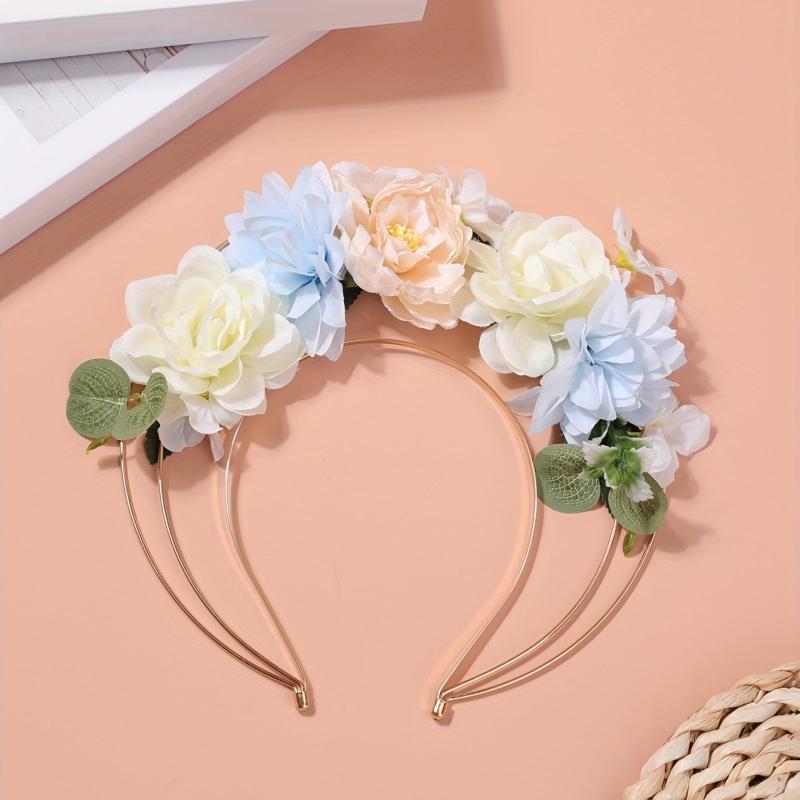 Simulation Flower Leaf Headband for Women Girls Kids Wedding Beach Travel