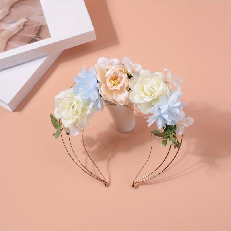 Simulation Flower Leaf Headband for Women Girls Kids Wedding Beach Travel