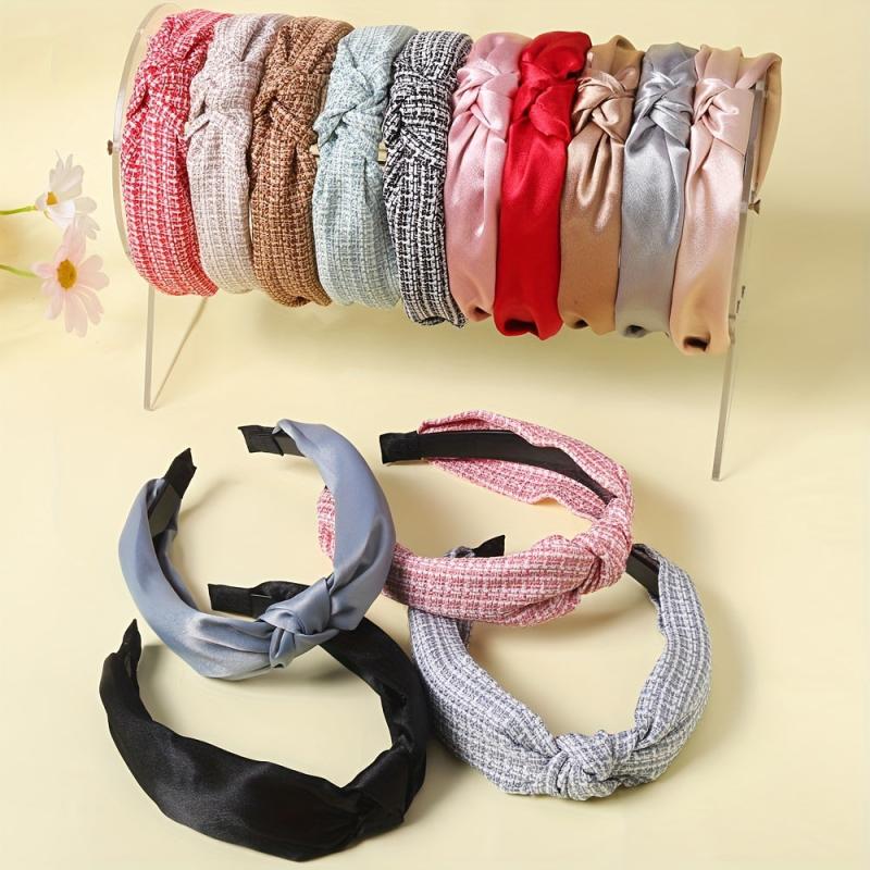 Plaid Pattern Hair Band Solid Headband Women Girls Hair Accessories