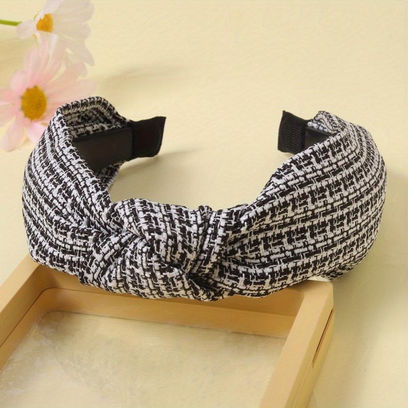 Plaid Pattern Hair Band Solid Headband Women Girls Hair Accessories