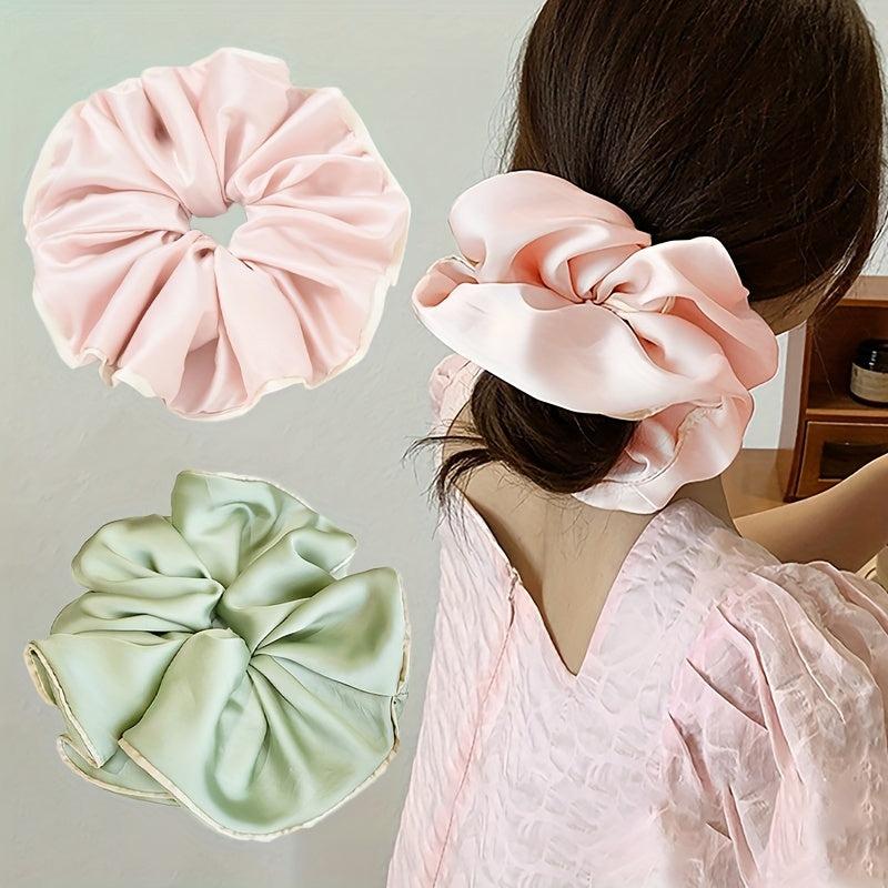 Satin Hair Tie Style Hair Rope Ruffled Ponytail Holder Hair Tie