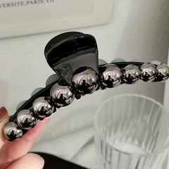 2pcs Faux Pearl Hair Claw Ponytail Holder Hair Clip