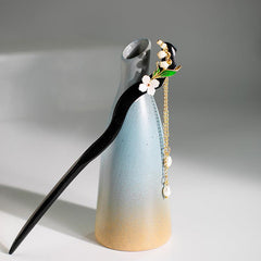 Wooden Hairpin Flower Hair Stick With Pendant Chinese Style Hair Accessories