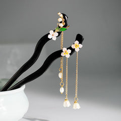 Wooden Hairpin Flower Hair Stick With Pendant Chinese Style Hair Accessories