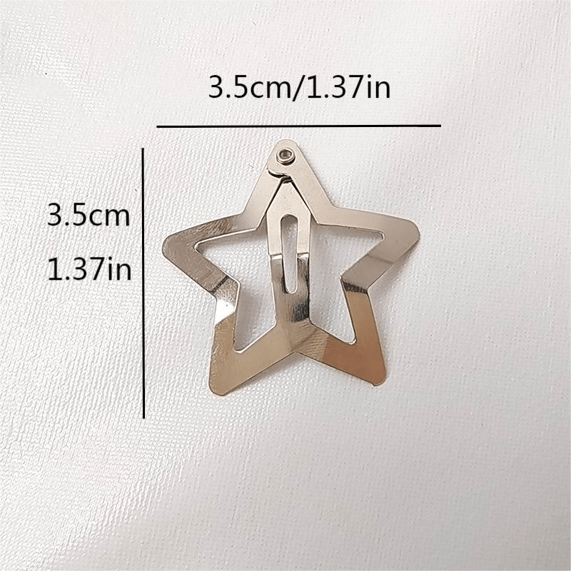 10Pcs Star Hair Clip Silvery Metal Snap Clip Headdress Accessories