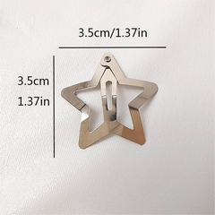 10Pcs Star Hair Clip Silvery Metal Snap Clip Headdress Accessories