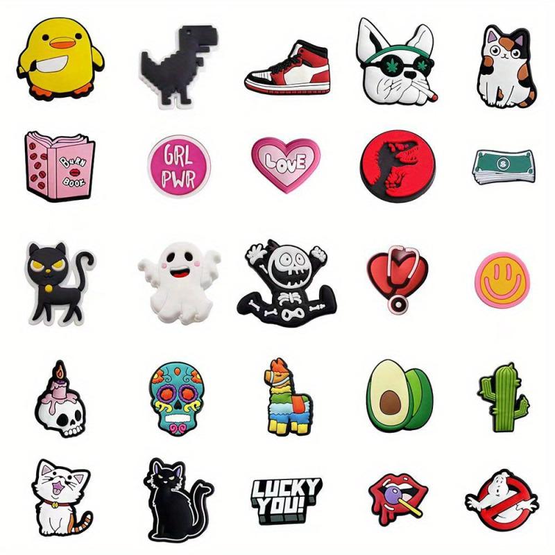 25pcs Anime Halloween Shoe Charms for Clogs Sandals Shoe Decoration