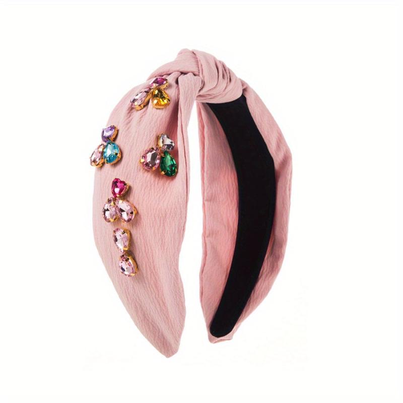 Crystal Cross Knotted Headband Fabric Wide Brim Hair Bundle Hair Accessories