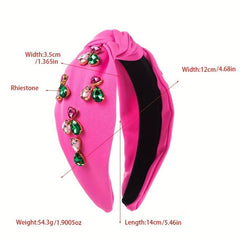 Crystal Cross Knotted Headband Fabric Wide Brim Hair Bundle Hair Accessories