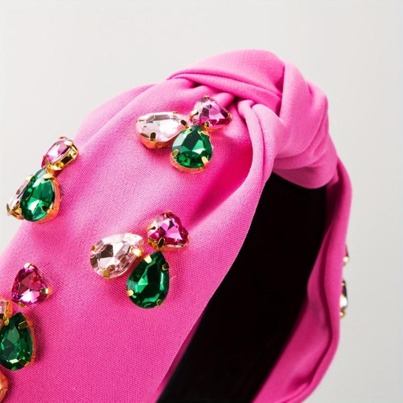Crystal Cross Knotted Headband Fabric Wide Brim Hair Bundle Hair Accessories