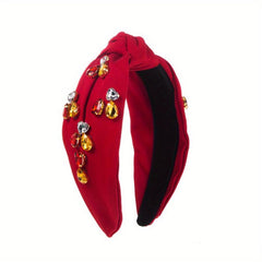 Crystal Cross Knotted Headband Fabric Wide Brim Hair Bundle Hair Accessories