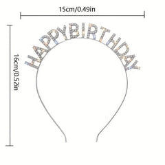 Birthday Hair Band Rhinestone Headdress Metal Head Hoop