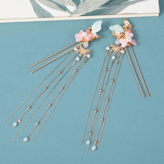 Ancient Style Flower Headdress Set Hairpin Earrings Women's Hair Accessories