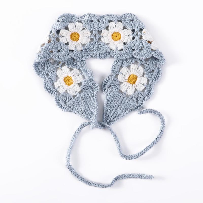 Bohemian Crochet Flower Turban Hair Band Hair Scarf Women Headband