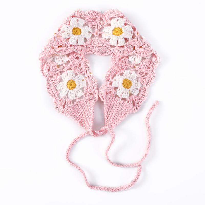 Bohemian Crochet Flower Turban Hair Band Hair Scarf Women Headband