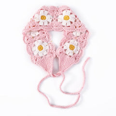 Bohemian Crochet Flower Turban Hair Band Hair Scarf Women Headband
